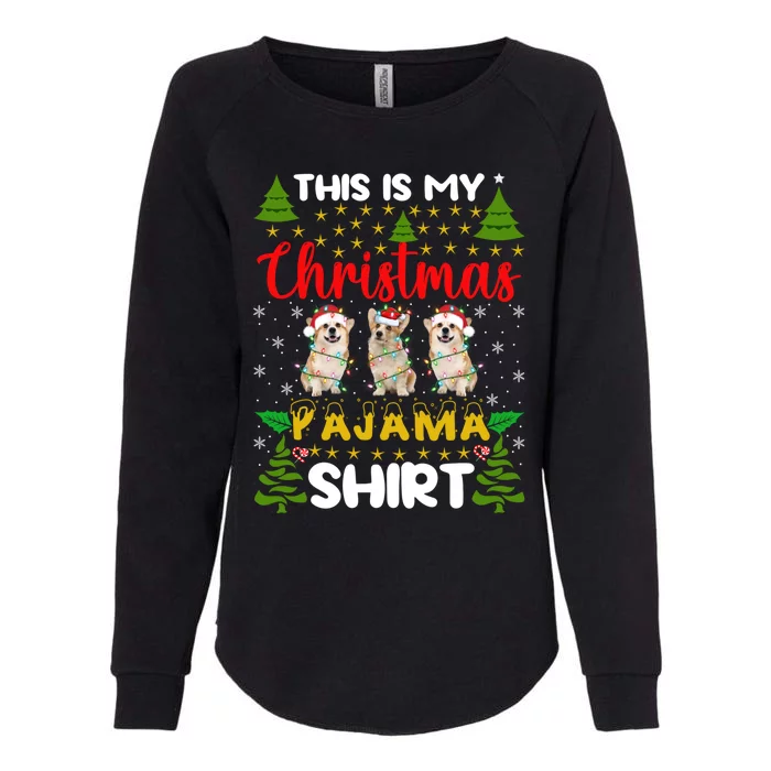 This Is My Christmas Pajama Xmas Lights Corgi Dog Christmas Gift Womens California Wash Sweatshirt