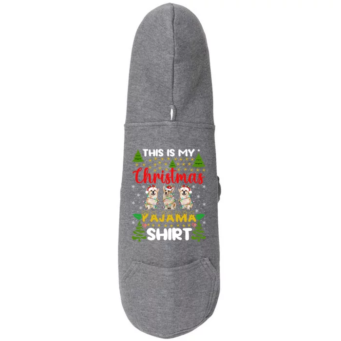 This Is My Christmas Pajama Xmas Lights Corgi Dog Christmas Gift Doggie 3-End Fleece Hoodie