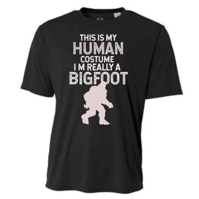 This Is My Human Costume Im Really A Bigfoot Animal Funny Cooling Performance Crew T-Shirt