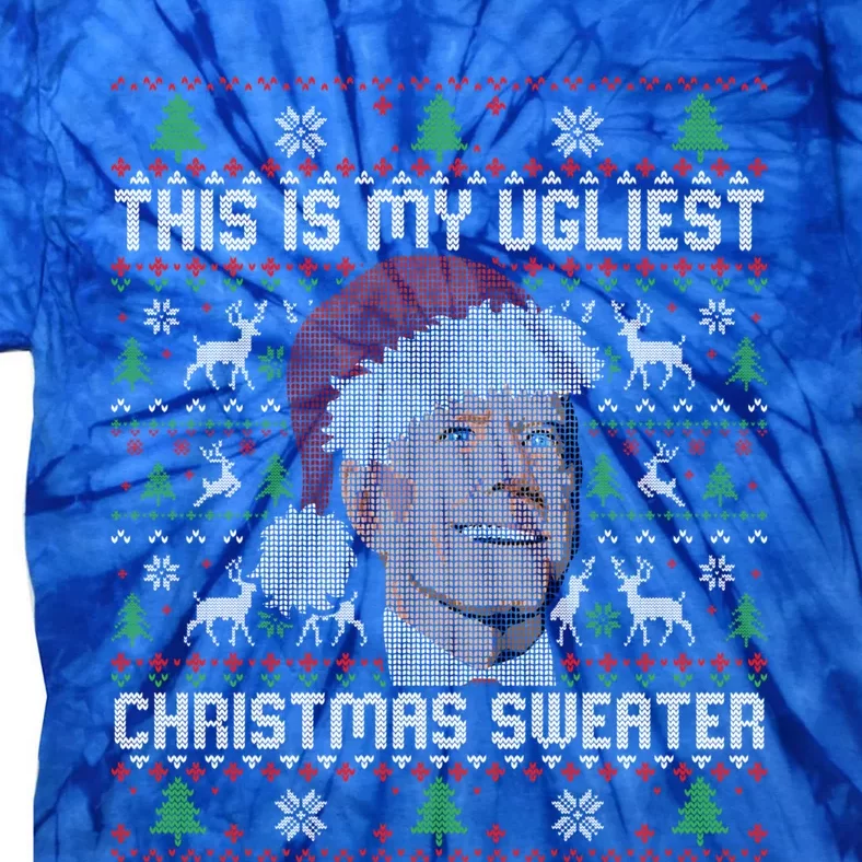 This Is My Ugliest Christmas Sweater Funny Joe Biden Xmas Gift Tie-Dye T-Shirt