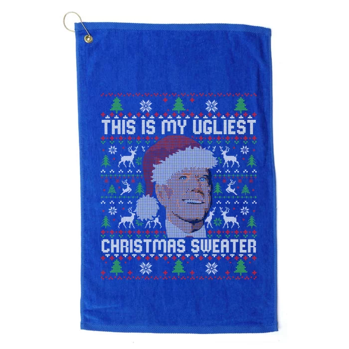 This Is My Ugliest Christmas Sweater Funny Joe Biden Xmas Gift Platinum Collection Golf Towel