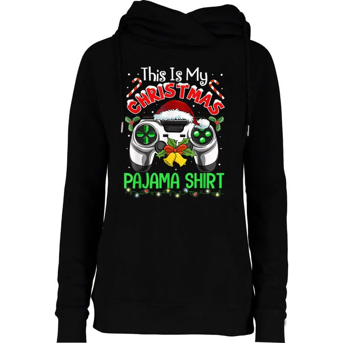 This Is My Christmas Pajama Gamer Video Game Boy Kid Womens Funnel Neck Pullover Hood