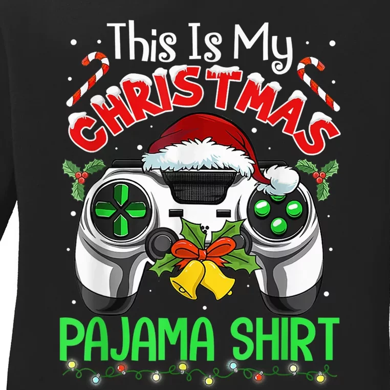 This Is My Christmas Pajama Gamer Video Game Boy Kid Ladies Long Sleeve Shirt