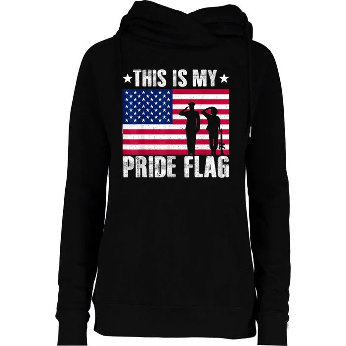 This Is My Pride Flag USA American 4th Of July Patriotic Womens Funnel Neck Pullover Hood