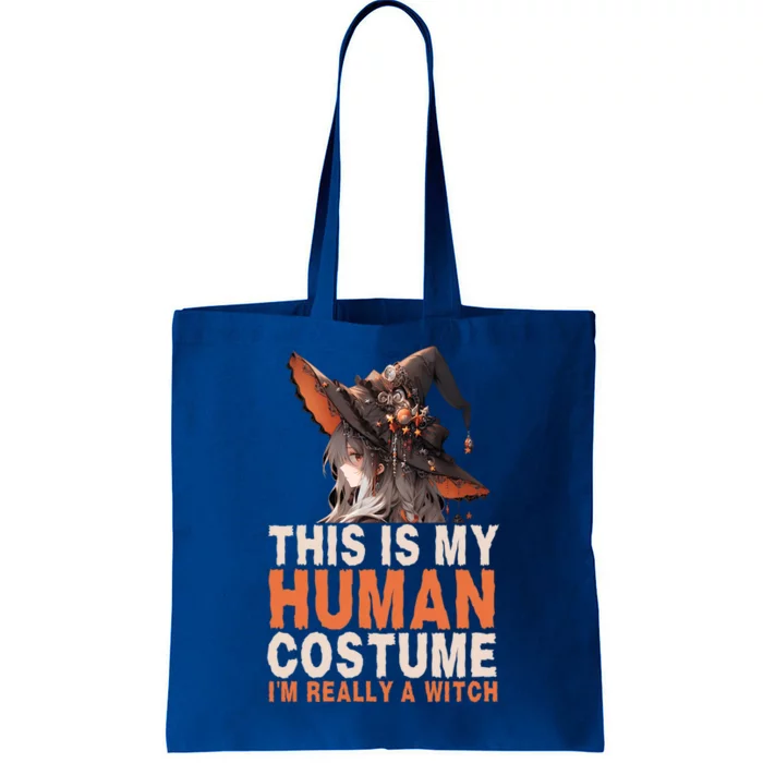 This Is My Hu Costume IM Really A Witch Halloween Funny Gift Tote Bag