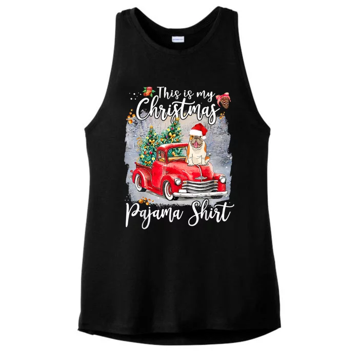 This Is My Christmas Pajama Great Gift Bulldog Dog Xmas Cute Gift Ladies Tri-Blend Wicking Tank