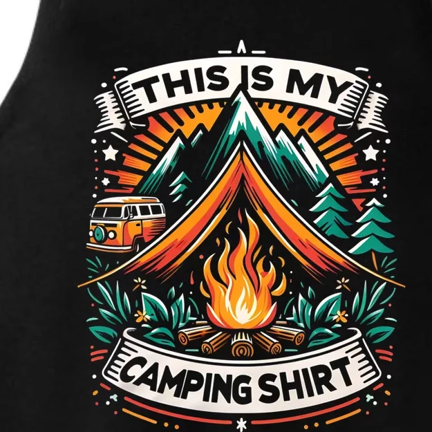 This Is My Camping Funny Adventure Hiker Campers Ladies Tri-Blend Wicking Tank