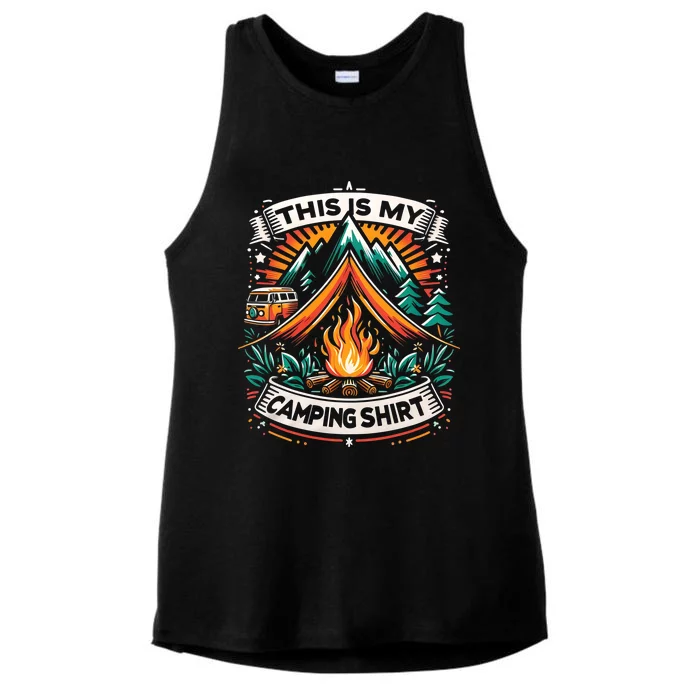 This Is My Camping Funny Adventure Hiker Campers Ladies Tri-Blend Wicking Tank