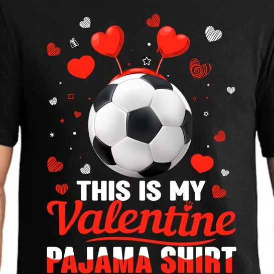 This Is My Valentine Pajama Gift Headband Soccer Players Gift Pajama Set