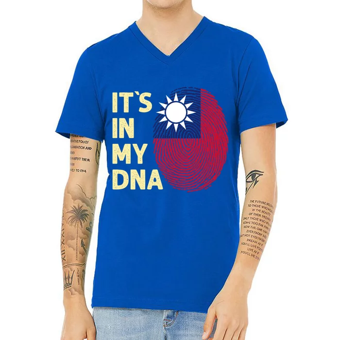 Taiwan In My Dna Taiwanese Flag Team Taiwan Gift V-Neck T-Shirt