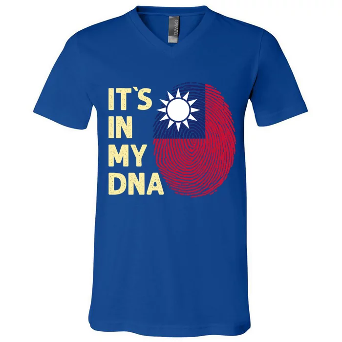 Taiwan In My Dna Taiwanese Flag Team Taiwan Gift V-Neck T-Shirt