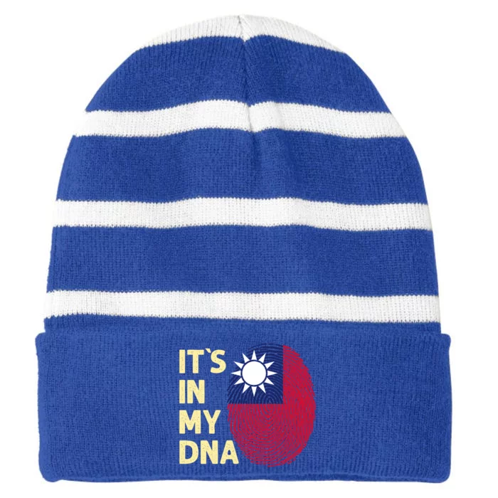 Taiwan In My Dna Taiwanese Flag Team Taiwan Gift Striped Beanie with Solid Band