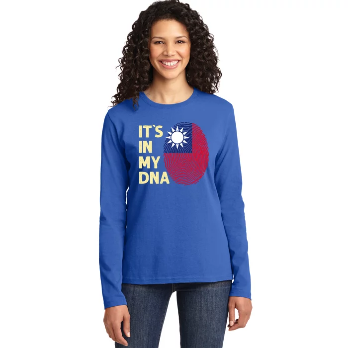 Taiwan In My Dna Taiwanese Flag Team Taiwan Gift Ladies Long Sleeve Shirt