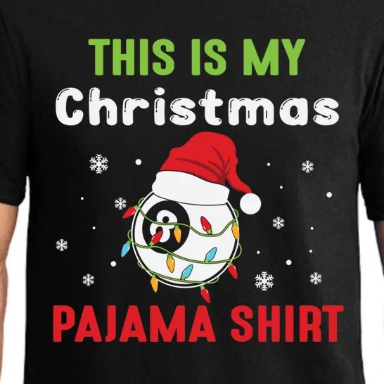 This Is My Christmas Pajama Tee Funny Billiard 8 Ball Xmas Gift Pajama Set