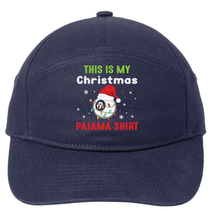 This Is My Christmas Pajama Tee Funny Billiard 8 Ball Xmas Gift 7-Panel Snapback Hat