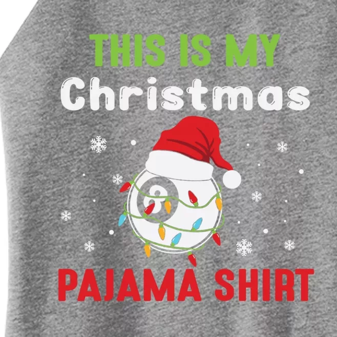 This Is My Christmas Pajama Tee Funny Billiard 8 Ball Xmas Gift Women’s Perfect Tri Rocker Tank