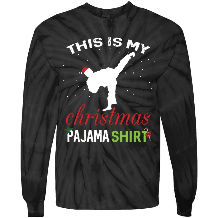 This Is My Christmas Pajama Karate Gift Martial Art Tie-Dye Long Sleeve Shirt