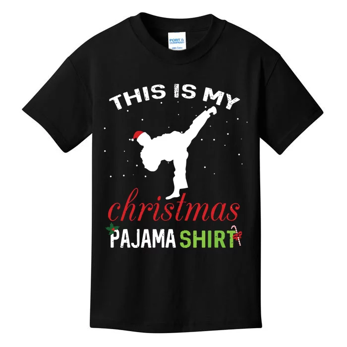 This Is My Christmas Pajama Karate Gift Martial Art Kids T-Shirt