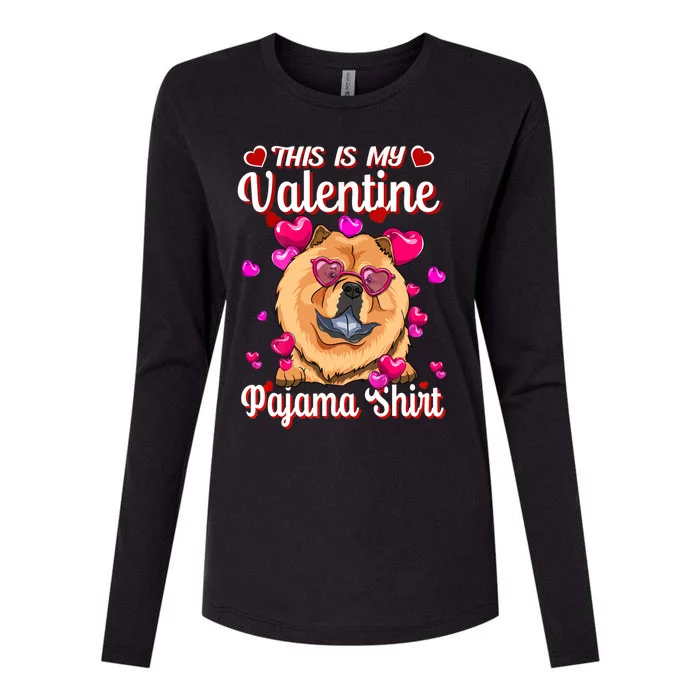 This Is My Valentine Pajama Gift Chow Chow Lovers Gift Womens Cotton Relaxed Long Sleeve T-Shirt