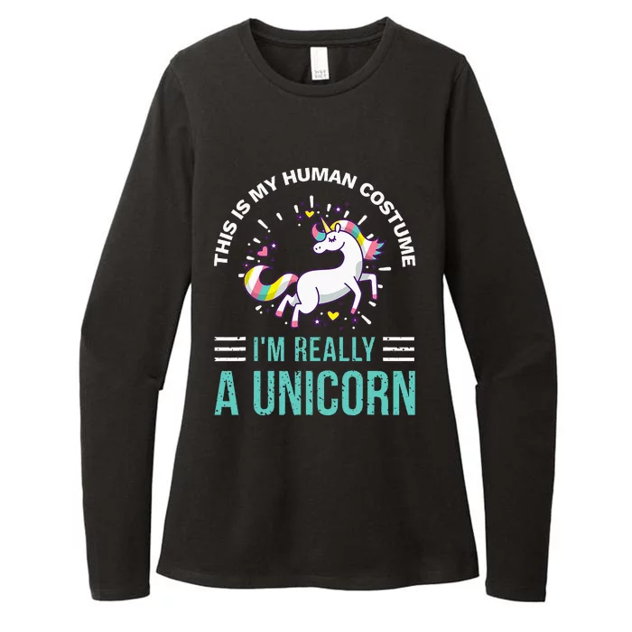 This Is My Human Costume Im Really A Unicorn Womens CVC Long Sleeve Shirt