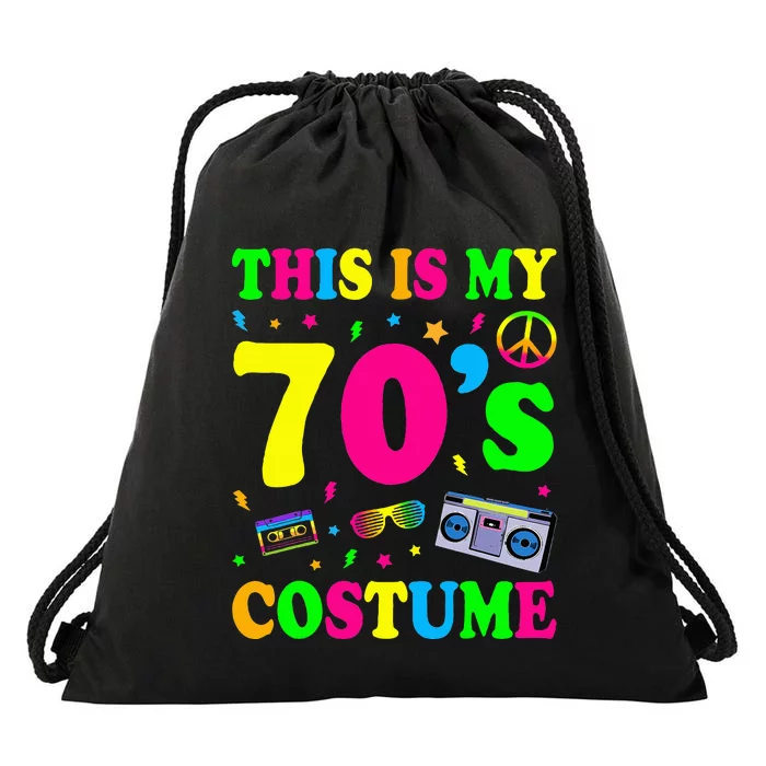 This Is My 70s Costume Funny Groovy Peace Halloween Drawstring Bag