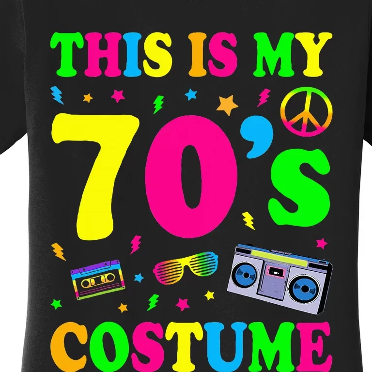 This Is My 70s Costume Funny Groovy Peace Halloween Women's T-Shirt