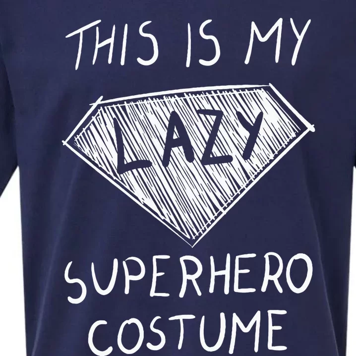 This Is My Lazy Superhero Costume Outfit Funny Halloween Sueded Cloud Jersey T-Shirt