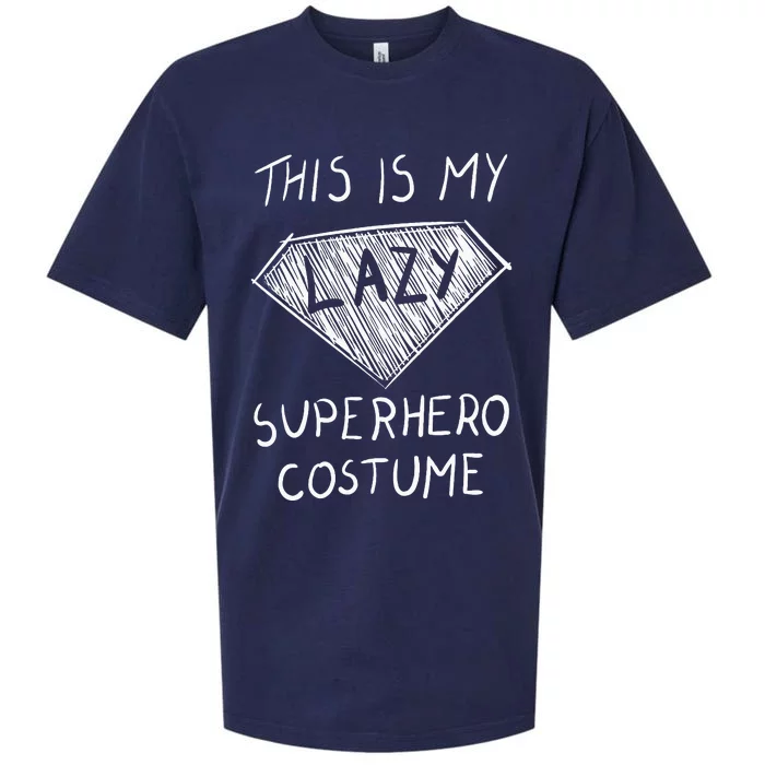 This Is My Lazy Superhero Costume Outfit Funny Halloween Sueded Cloud Jersey T-Shirt