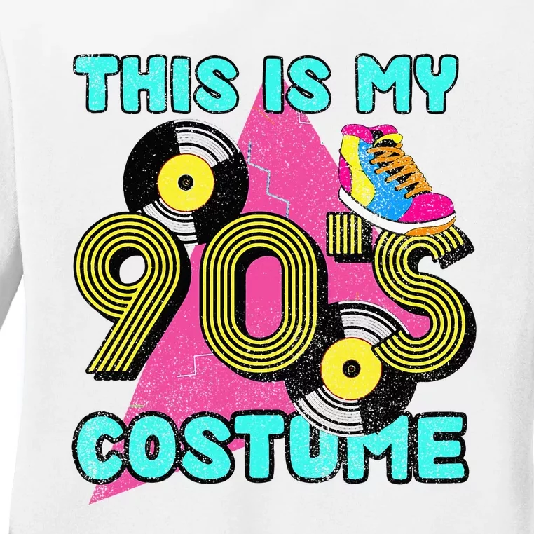 This Is My 90s Costume 1990s Theme Party Vinyl Nineties Ladies Long Sleeve Shirt