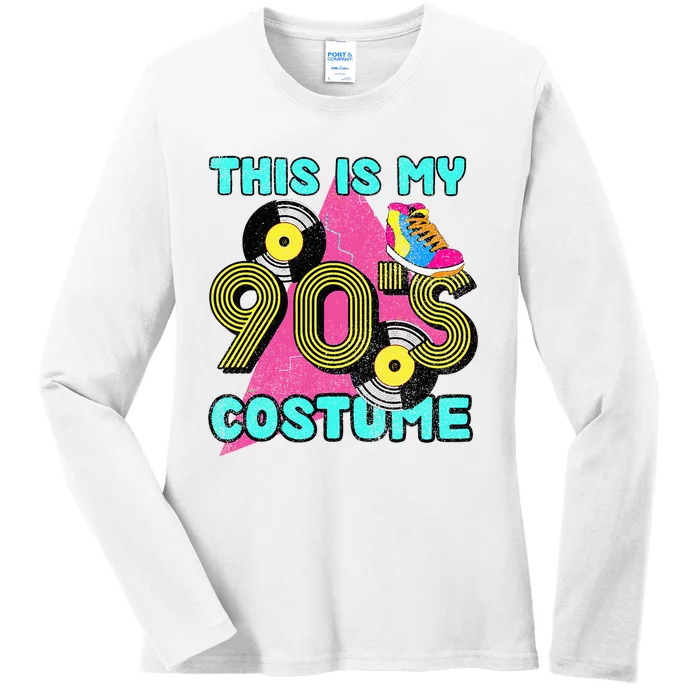 This Is My 90s Costume 1990s Theme Party Vinyl Nineties Ladies Long Sleeve Shirt