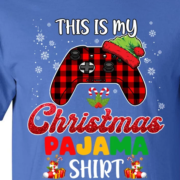 This Is My Christmas Pajama Santa Hat Gamer Video Game Games Gift Tall T-Shirt