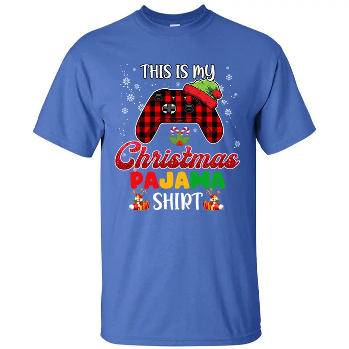 This Is My Christmas Pajama Santa Hat Gamer Video Game Games Gift Tall T-Shirt