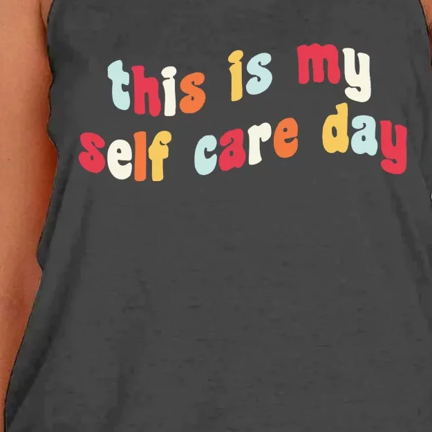 This Is My Self Day Self Care Week Women's Knotted Racerback Tank