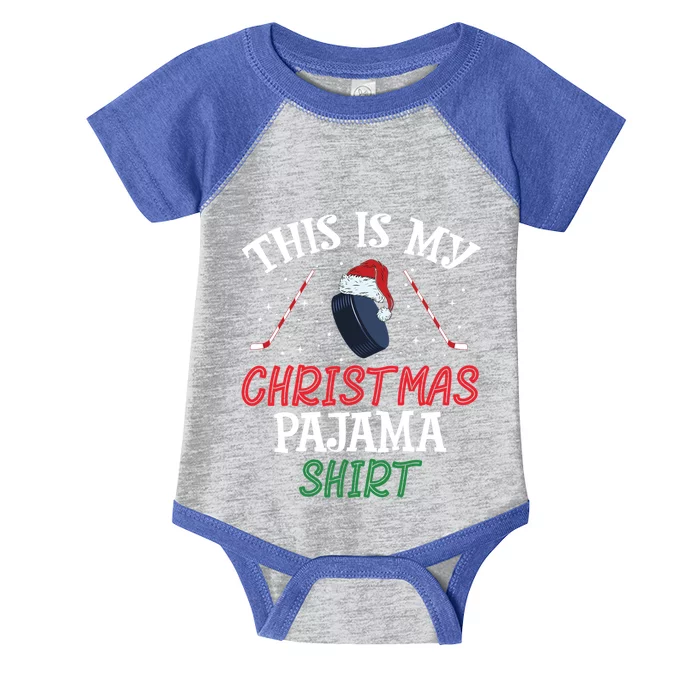 This Is My Christmas Pajama Cool Gift Santa Ice Hockey Funny Gift Infant Baby Jersey Bodysuit