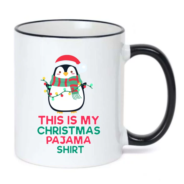 This Is My Christmas Pajama Gift Funny Christmas Penguin Gift Black Color Changing Mug