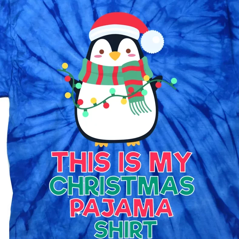 This Is My Christmas Pajama Gift Funny Christmas Penguin Gift Tie-Dye T-Shirt