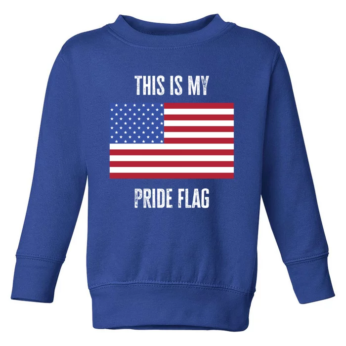 This Is My Pride Flag American Usa 4th July Independence Day Cute Gift Toddler Sweatshirt