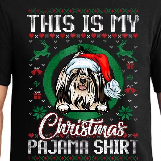 This Is My Christmas Pajama Gift Santa Shih Tzu Gift Pajama Set