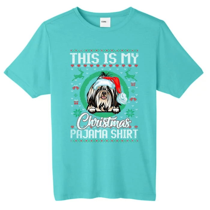 This Is My Christmas Pajama Gift Santa Shih Tzu Gift ChromaSoft Performance T-Shirt