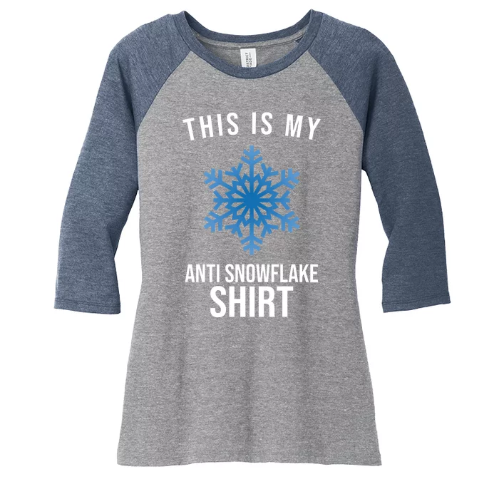 This Is My Anti Snowflake Shirt Winter Women's Tri-Blend 3/4-Sleeve Raglan Shirt