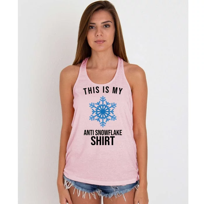 This Is My Anti Snowflake Shirt Winter Women's Knotted Racerback Tank