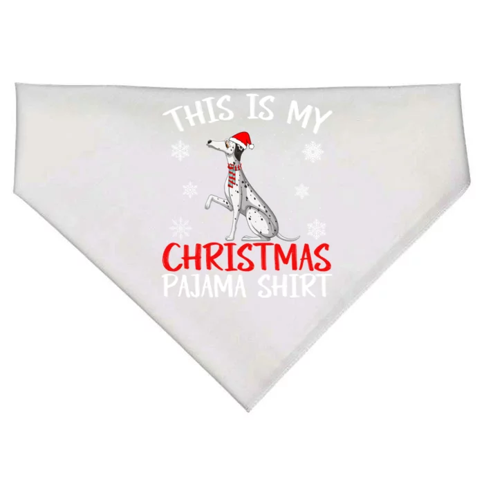 This Is My Christmas Pajama Gift Dalmatian Dog Santa Hat Cool Gift USA-Made Doggie Bandana