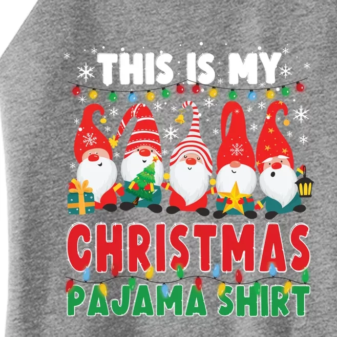 This Is My Christmas Pajama Gift Matching Cute Gnomes Xmas Gift Women’s Perfect Tri Rocker Tank