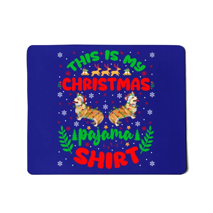 This Is My Christmas Pajamas Lighting Santa Corgi Dog Xmas Gift Mousepad