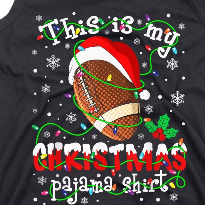 This Is My Christmas Pajama Football lovers Xmas Lights Tank Top