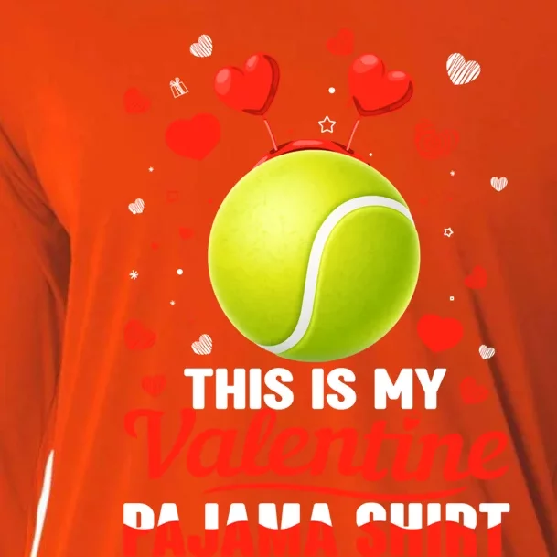 This Is My Valentine Pajama Funny Gift Headband Tennis Players Cute Gift Cooling Performance Long Sleeve Crew