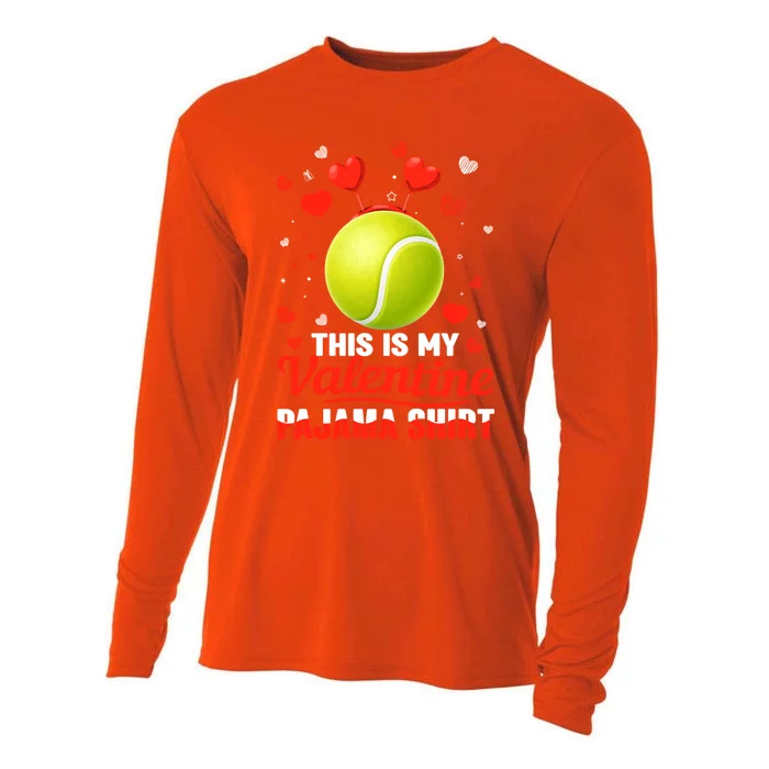 This Is My Valentine Pajama Funny Gift Headband Tennis Players Cute Gift Cooling Performance Long Sleeve Crew