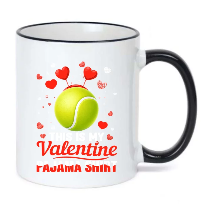 This Is My Valentine Pajama Funny Gift Headband Tennis Players Cute Gift Black Color Changing Mug