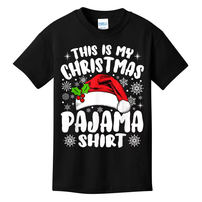 This Is My Christmas Pajama Funny Christmas Outfits Kids T-Shirt