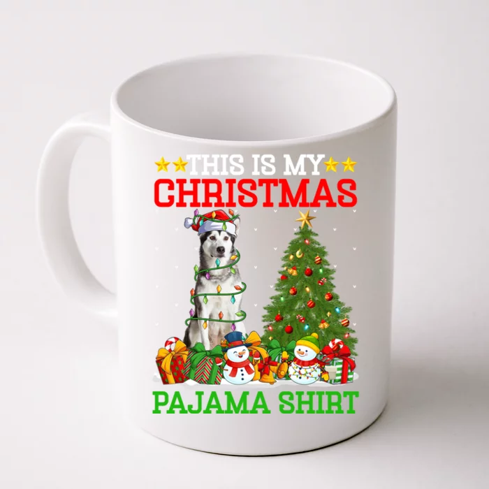 This Is My Christmas Pajamas Alaskan Malamute Dog Christmas Gift Front & Back Coffee Mug